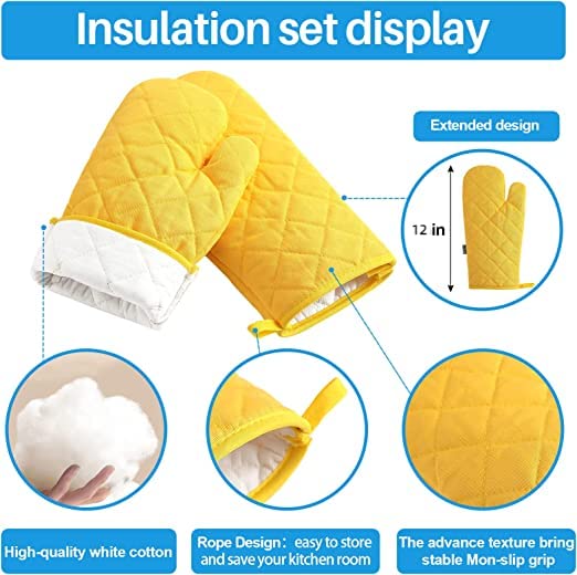M MIAOYAN oven mitts stitching detail and durable padding