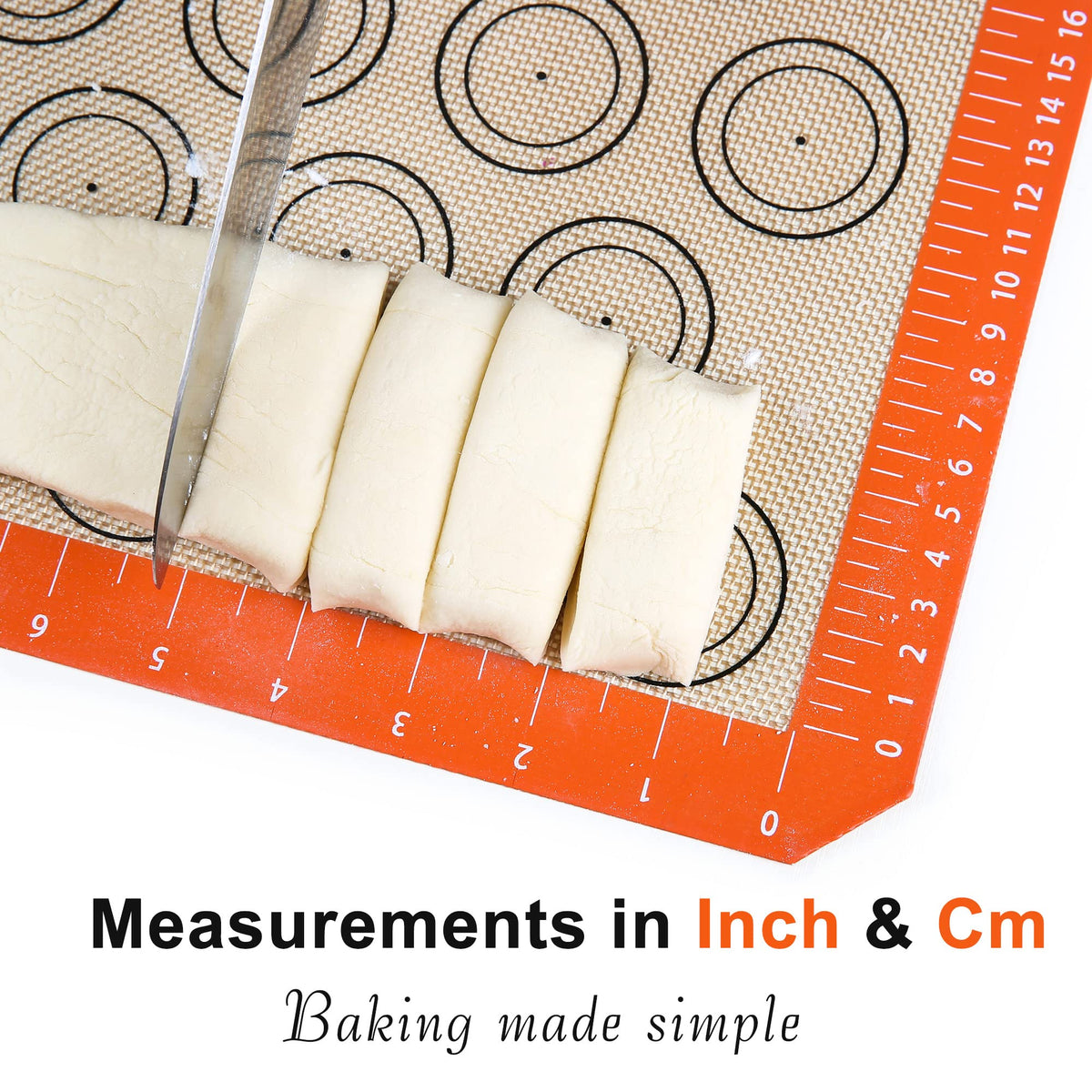 MMMAT half-sheet size fits standard pans for macarons cookies and pies