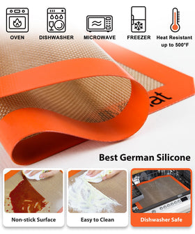 MMMAT heat-resistant baking mats withstand up to 500°F for versatile oven use