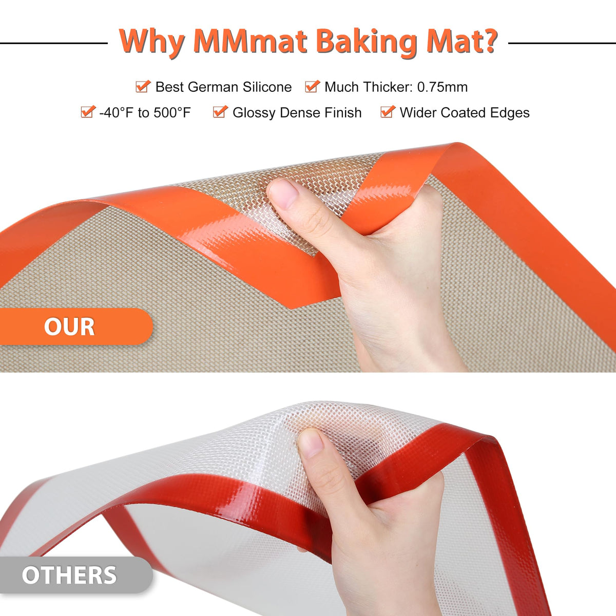 MMMAT multi-size baking mats kit for cookies, pastries, and pizza