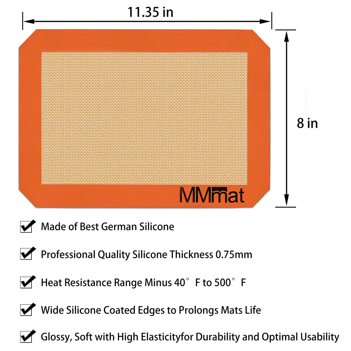 MMMAT quarter-sheet baking mat fits standard pan sizes
