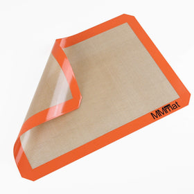 MMMAT baking mat showing heat resistance up to 500°F for oven use