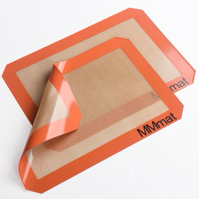 MMMAT baking mat shown in oven-safe setup for cookies.