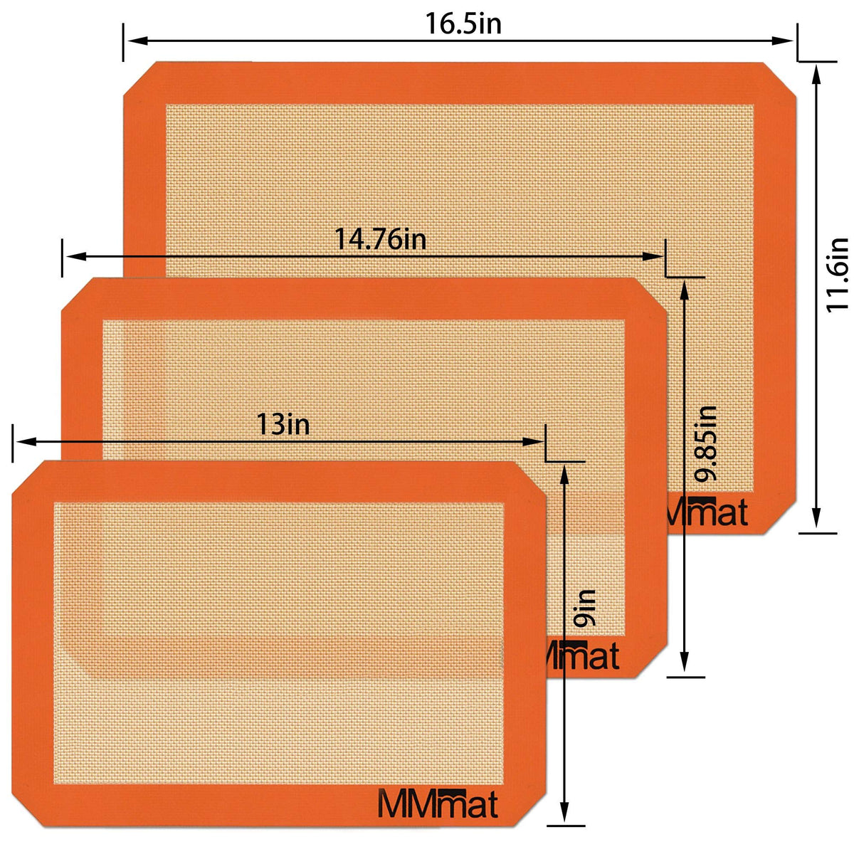 MMMAT versatile baking mat set for cookies, pastries, pizza, and more.