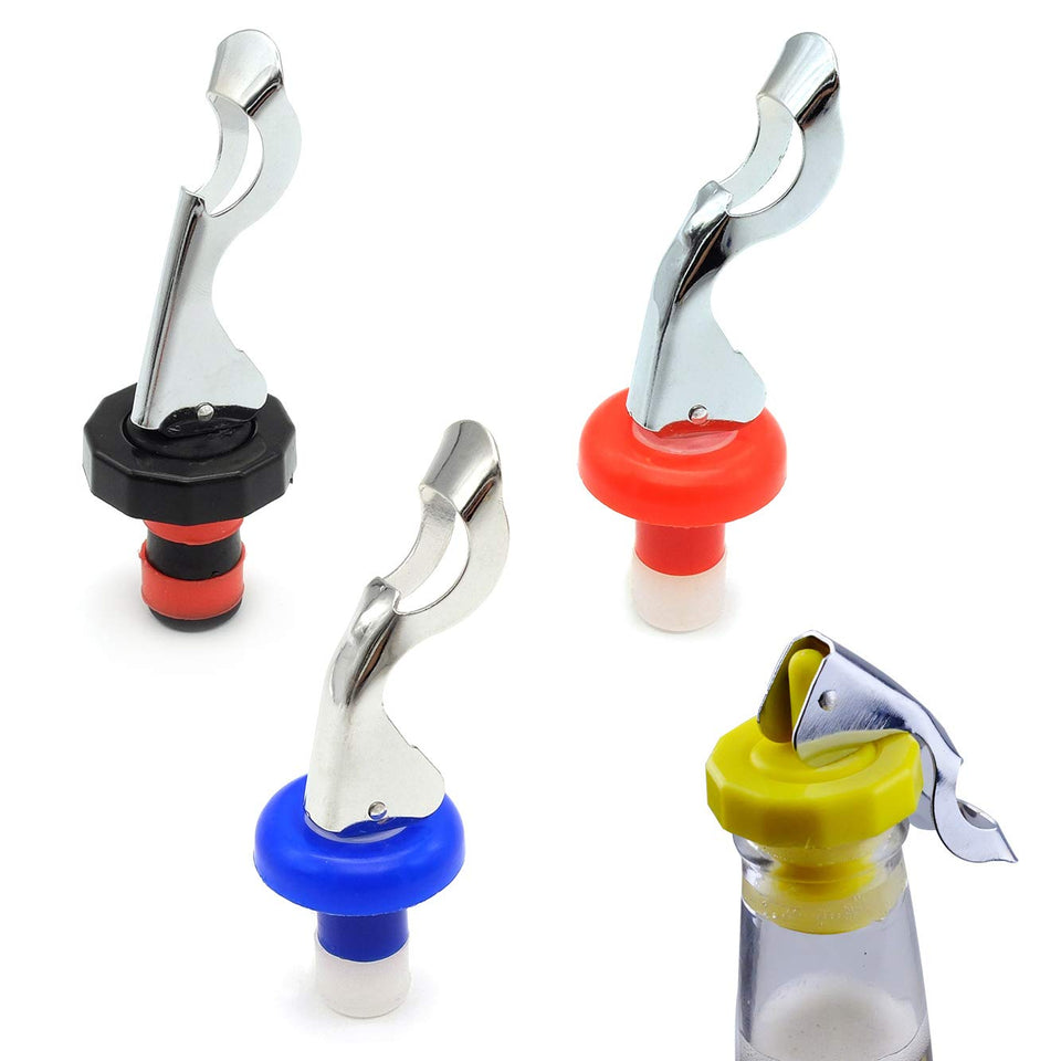 M MUGIT four-pack colorful wine stoppers preserve freshness