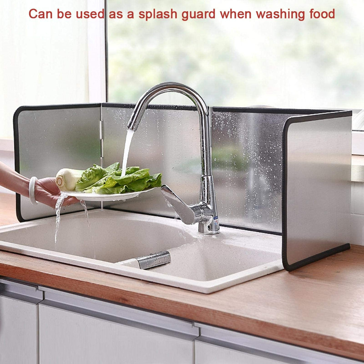 MMUK foldable splatter guard stored flat in cabinet saves space