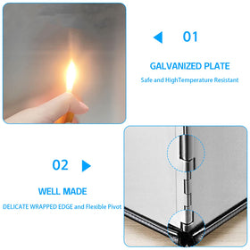 MMUK oil-splatter guard with durable frame shields surrounding surfaces