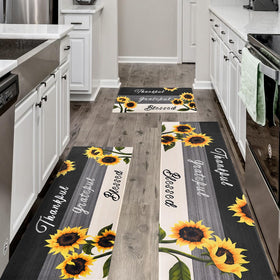 mnccshwuo Sunflower kitchen mat placed at the front sink, cushioned and decorative