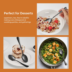 MNLWSP black spoons dishwasher-safe design for easy cleanup.