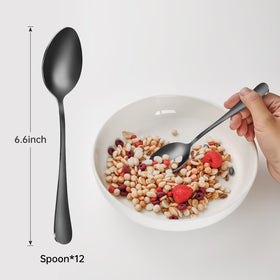 MNLWSP black spoons ideal for ice cream and desserts.