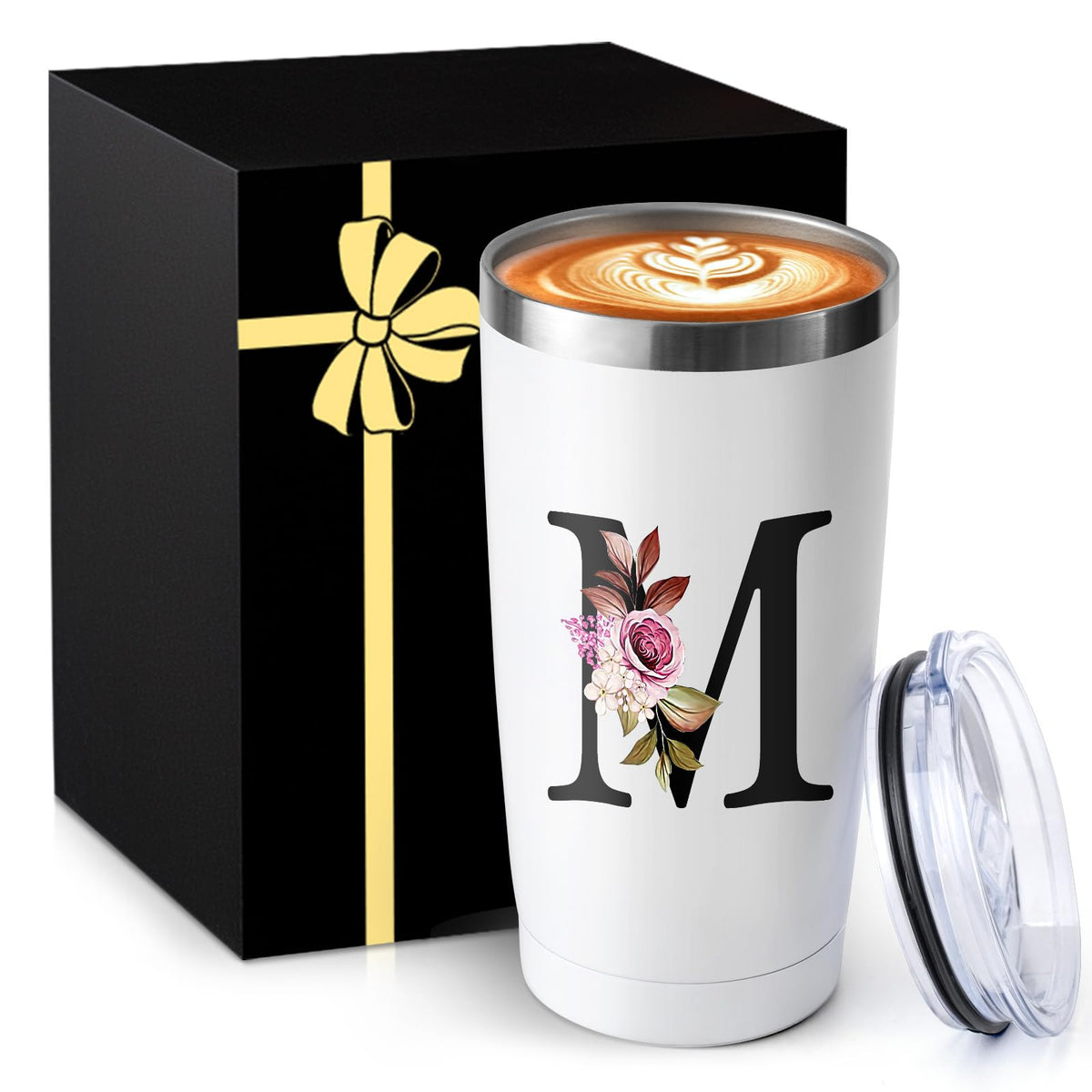 MNZZ 20oz insulated coffee cup with lid keeps beverages secure on the go