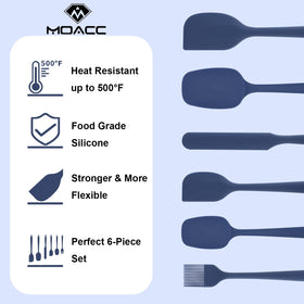 MOACC silicone spatulas easy-clean design keeps residues off surfaces and simplifies cleanup