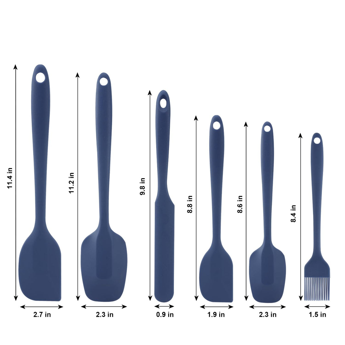 MOACC silicone spatulas with hanging loop for easy storage and quick dry after washing