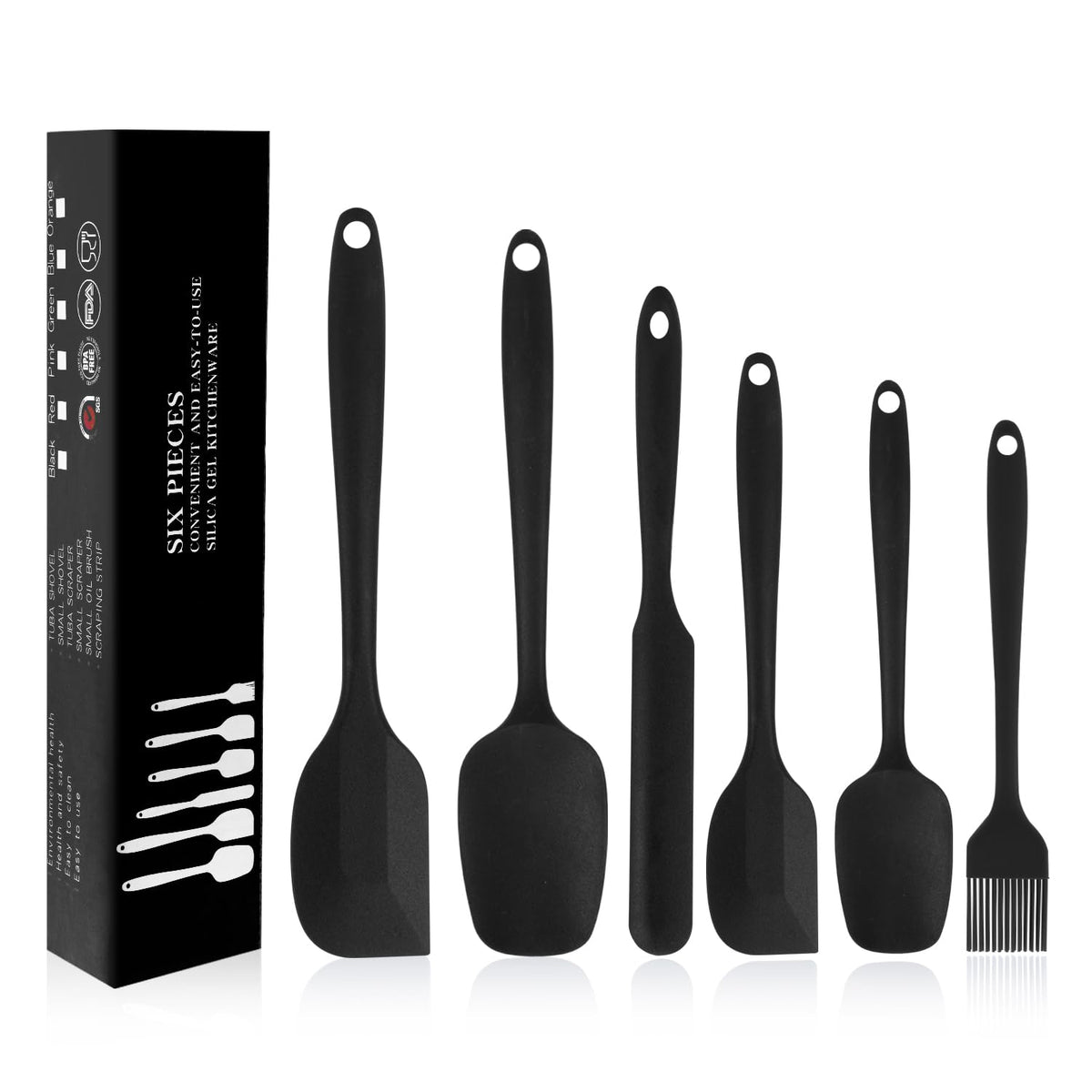 MOACC silicone spatulas set6 in-coated-pan-use for safe non-stick stirring
