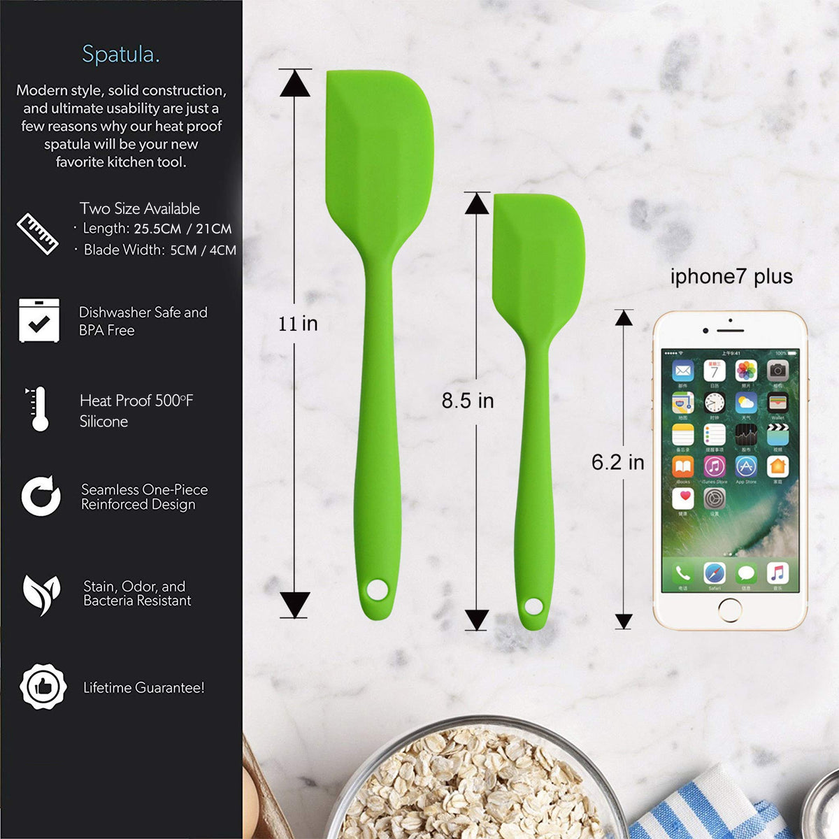 MOACC 11-inch spatula ideal for scraping bowls and folding batter