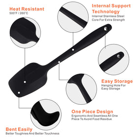 MOACC non-stick silicone spatula designed with hanging loop for easy storage.