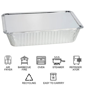 MOACOCK stackable foil pans save storage space in kitchens.