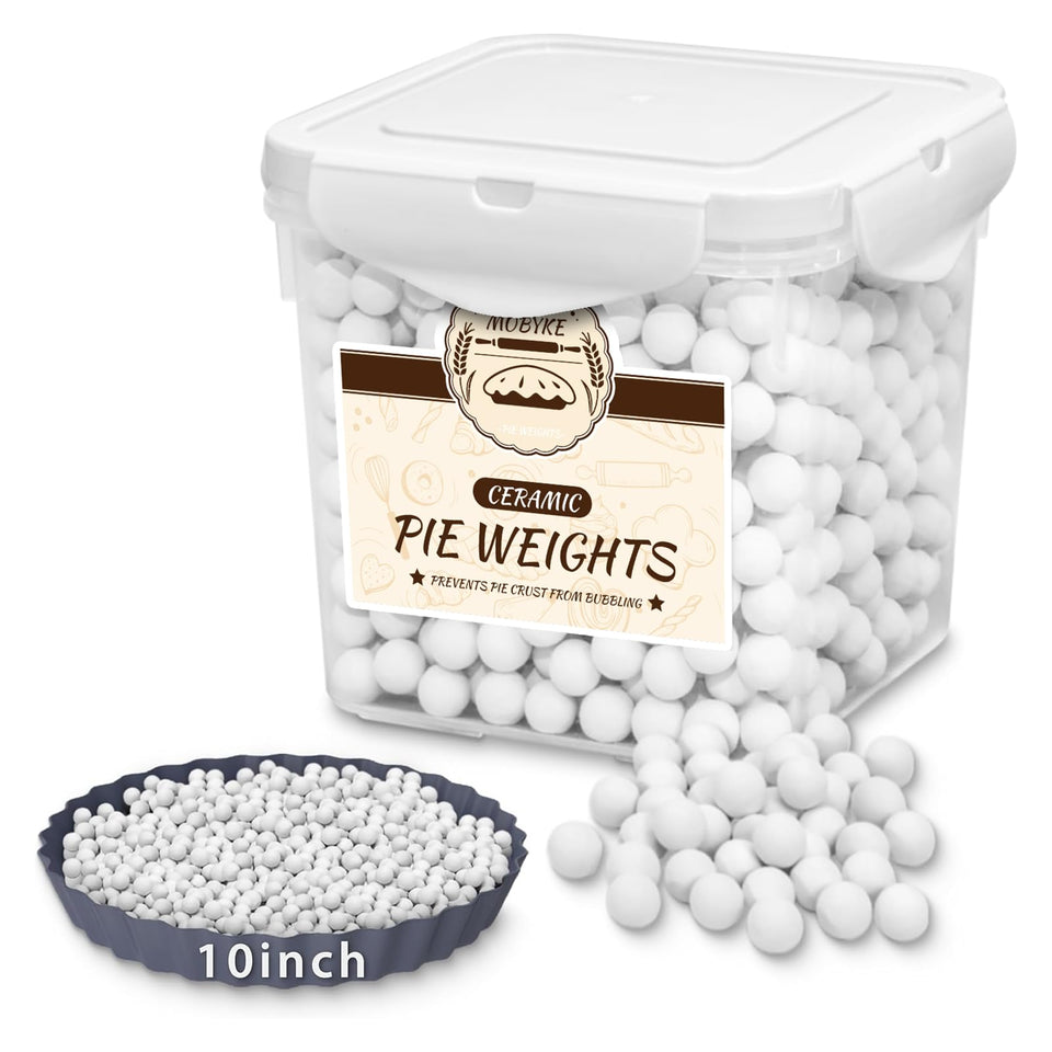 MOBYKE ceramic pie weights 2.2 lb for an even blind bake.