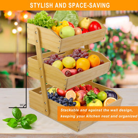mobzio bamboo fruit rack centrepiece showcases produce stylishly on the table