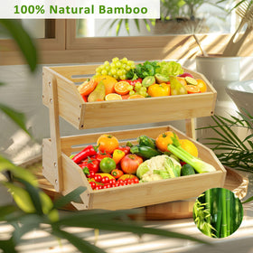 Mobzio bamboo storage boosts counter organization and airflow.