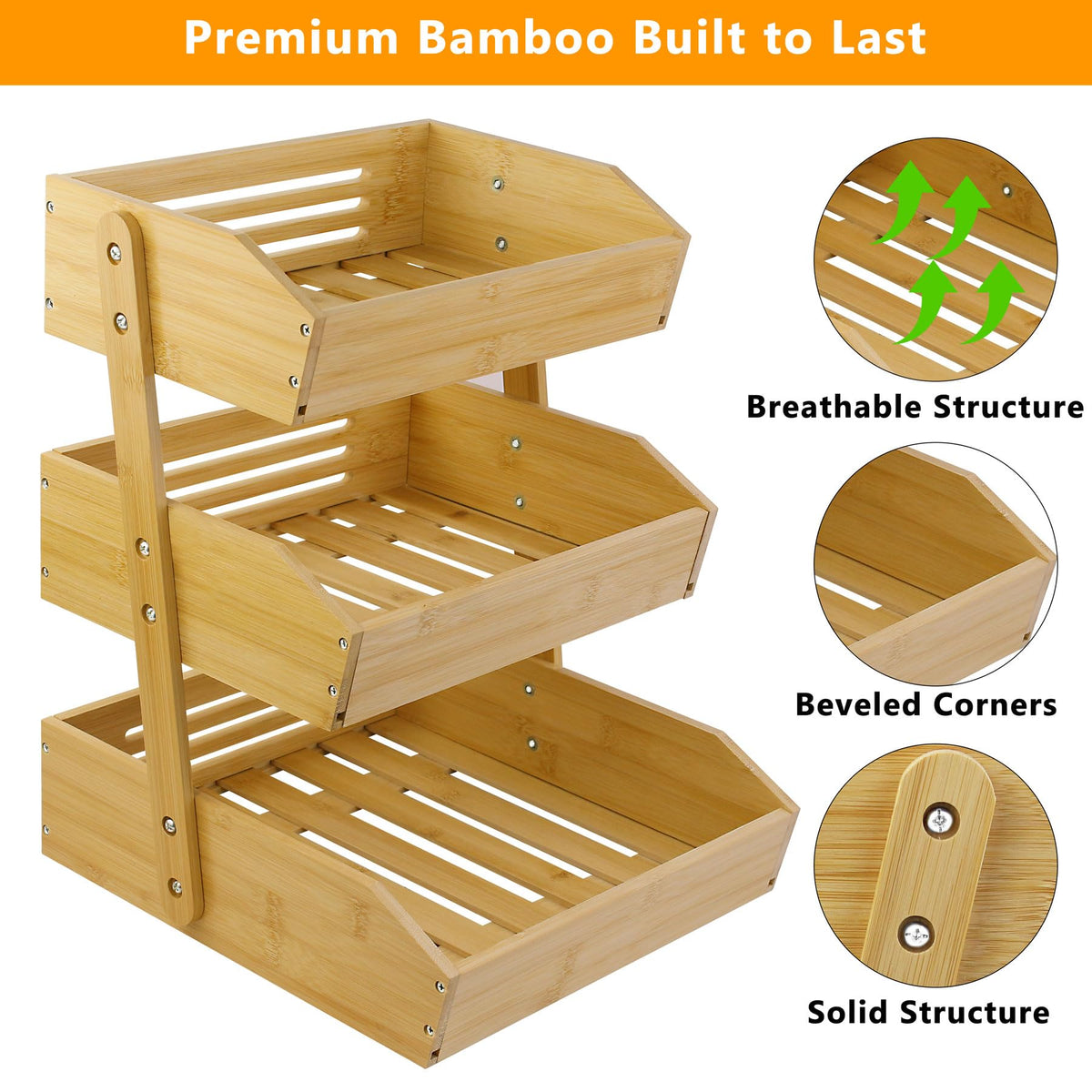 mobzio easy-assemble fruit rack simplifies setup in minutes