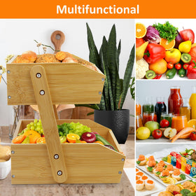 Mobzio fruit stand on counter adds natural kitchen decor.