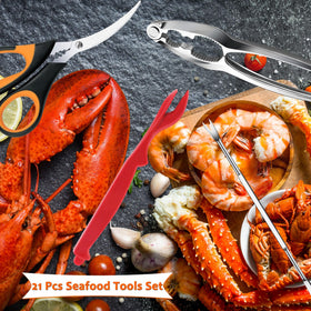 Mobzio gift-ready seafood tools set on display.