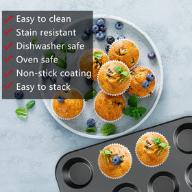 Mobzio bakeware stack saves space in compact kitchens.