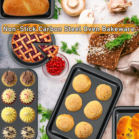 Mobzio square cake pan with nonstick coating for easy release.