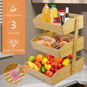 mobzio tiered fruit stand for vegetables and snacks on the counter