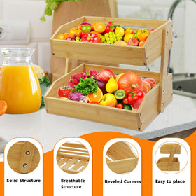 Mobzio two-tier organizer ideal for snacks and vegetables.