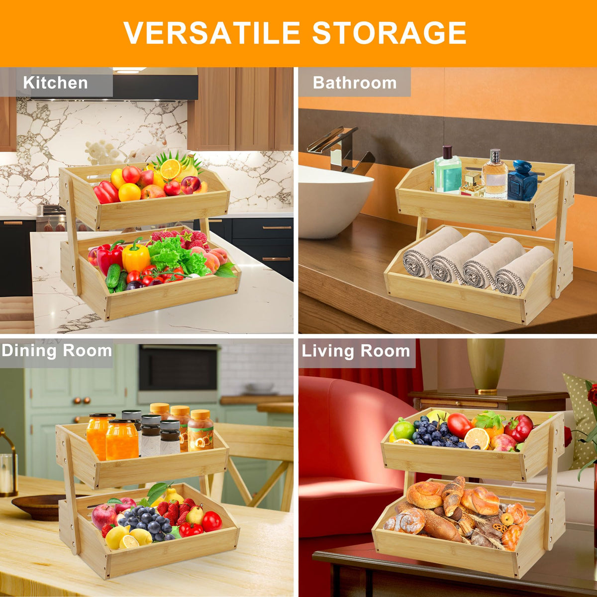 Mobzio wooden rack doubles as a centerpiece on a table.