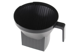Moccamaster 13253 auto brew basket in black, front view showing drip-stop compatibility.