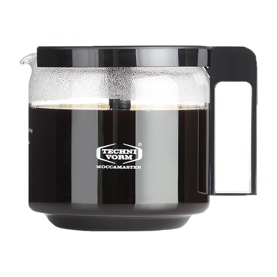 Moccamaster 89830 glass carafe front view, 40 oz capacity for daily use