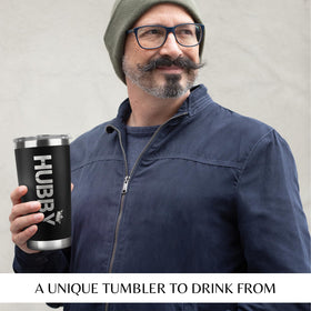 Mocosweeties husband tumbler 20 oz capacity for daily hydration.