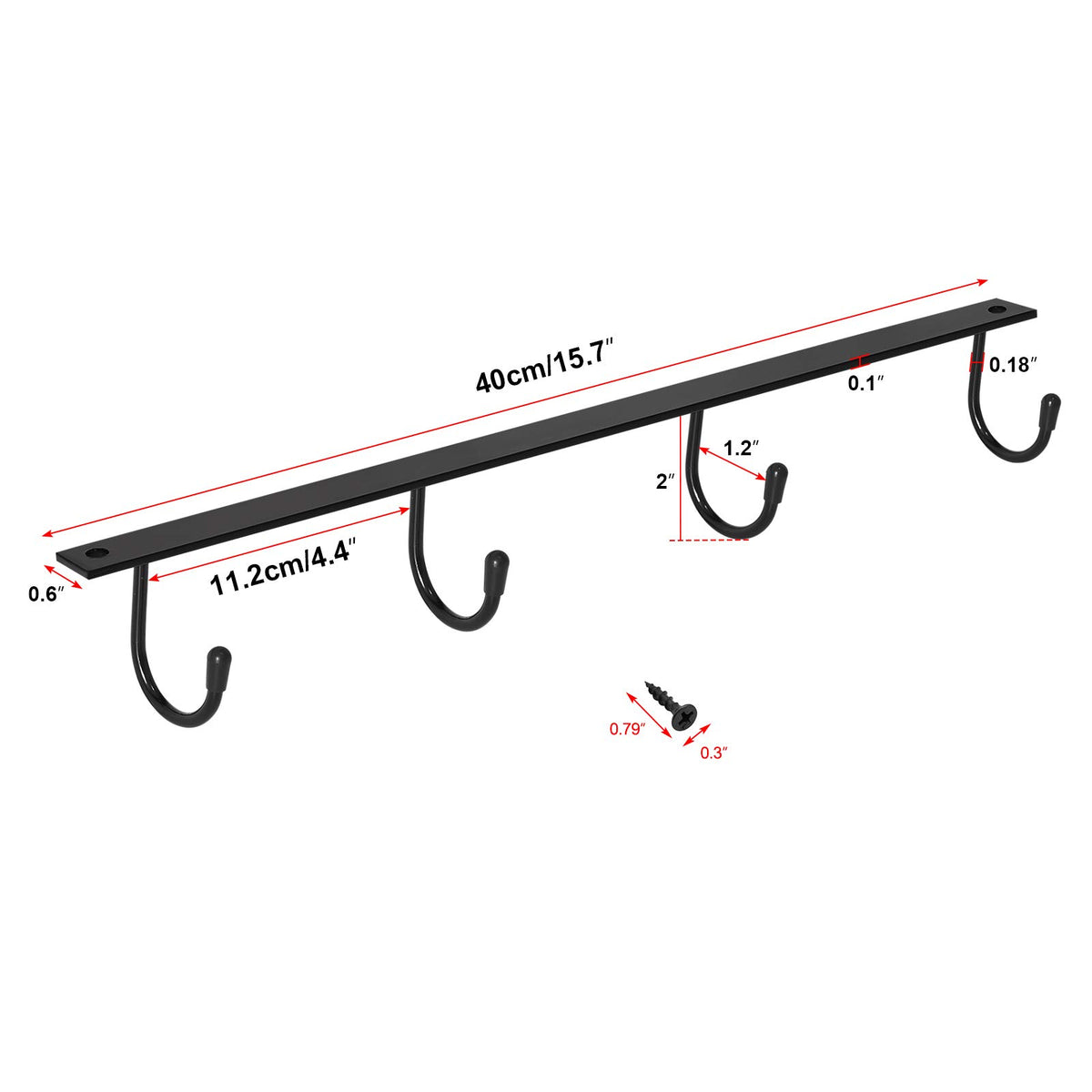 MOCOUM mug rack spacing close-up shows roomy hooks for different mug sizes.