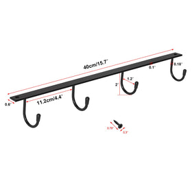 MOCOUM mug rack spacing close-up shows roomy hooks for different mug sizes.