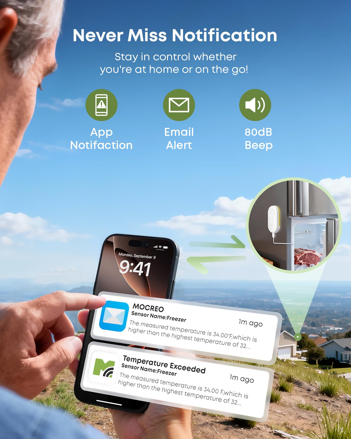 MOCREO remote sensor is installed for precise temperature tracking