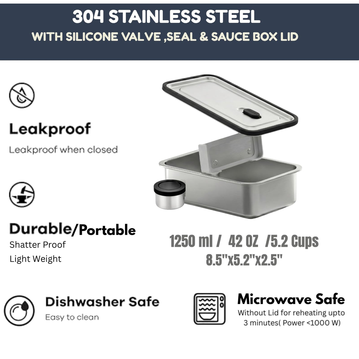 Modaniam stainless steel body resists stains and odors.