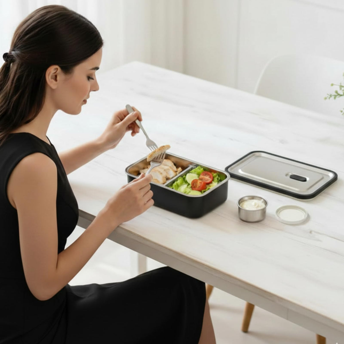 Modaniam bento box interior divider for versatile portioning.