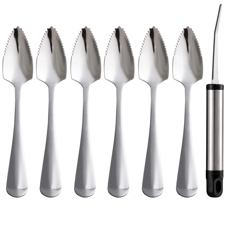 ModaSin grapefruit spoons set with mirror finish handles ideal for easy citrus scooping