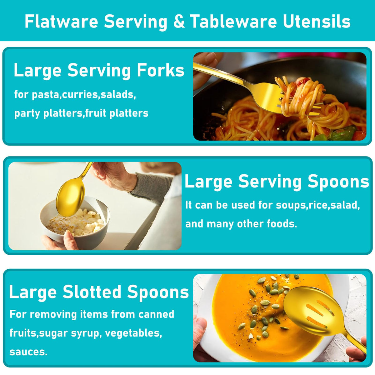 ModaSin slotted spoon 8.7-inch for precise serving of salads and sides