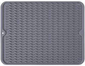MODENGKONGJIAN dish drying mat 24x18 keeps countertops dry and dishes air-dried efficiently.