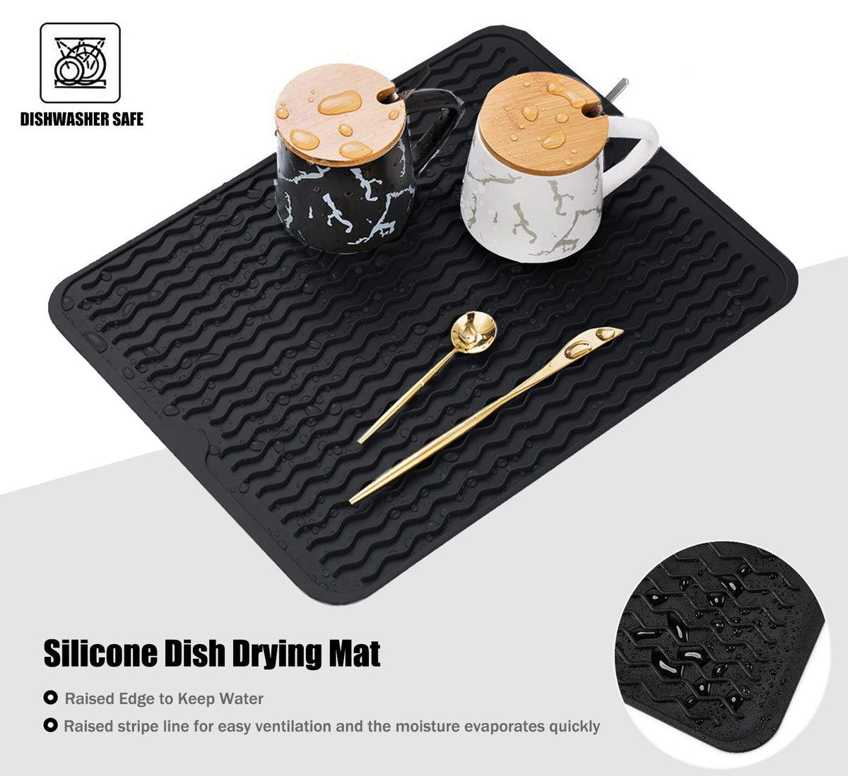 MODENGKONGJIAN heat-resistant silicone mat protects dishes.