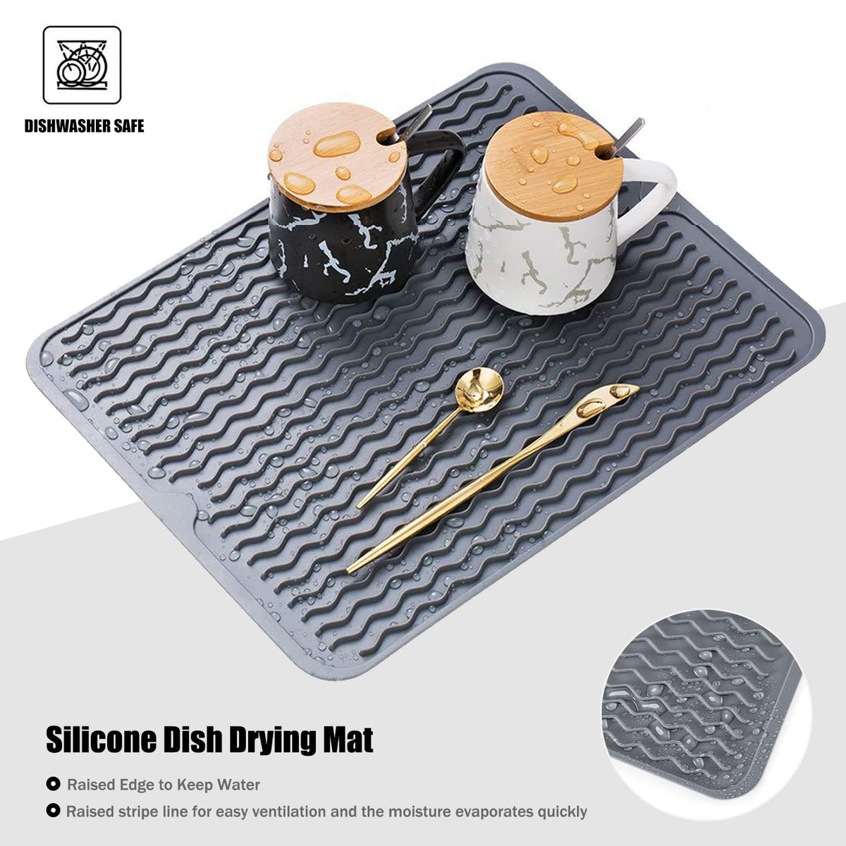 MODENGKONGJIAN heat-resistant drying mat withstands up to 450°F for hot dish protection.