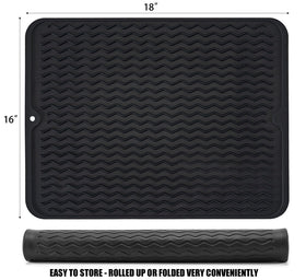 MODENGKONGJIAN mat with vented stripes speeds air flow for faster dish drying.