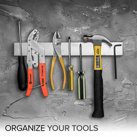 Modern Innovations compact knife bar frees drawers, enhancing small kitchen workspace.