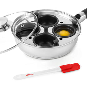 Modern Innovations egg poacher pan with 8-inch diameter for perfect poached eggs.