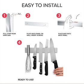 Modern Innovations magnetic strip displaying utensils and tools for organized storage