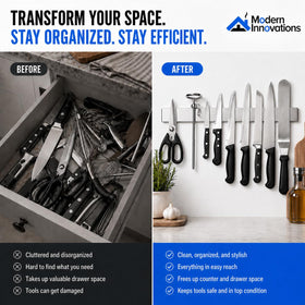 Modern Innovations knife bar full-length display shows space for organization